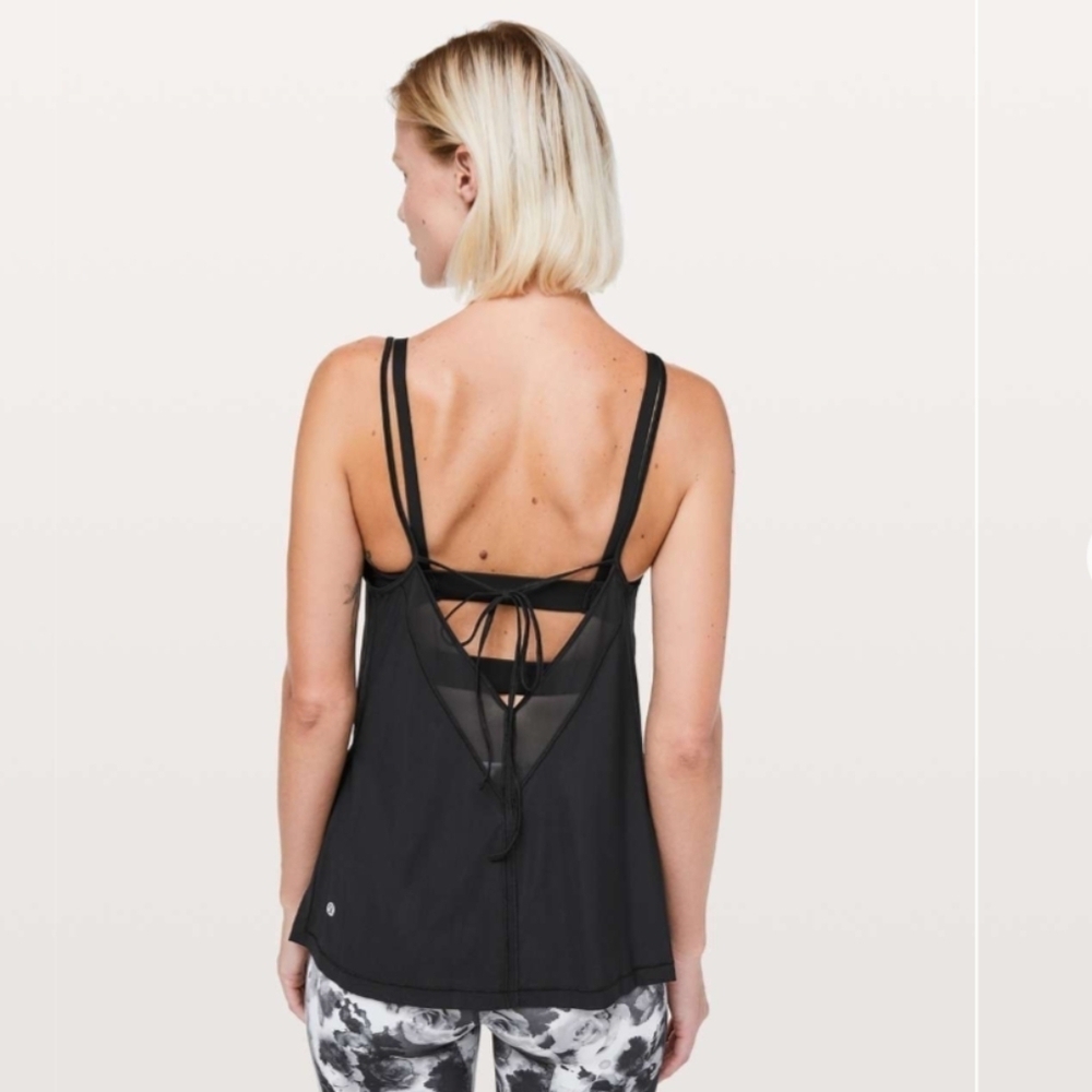 Lululemon Final Count Tank Top Tie Back Gray Women's Workout Athletic 6 - Picture 1 of 8